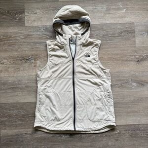 The North Face Cream Hooded Vest
